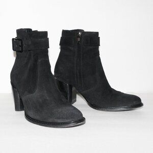 HELMUT LANG BLACK SUEDE ANKLE BOOTS SZ 38 EU / SZ 8 US GOOD CONDITION